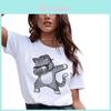 Cute And Fresh Style Unicorn Print T-shirt Cotton Short Sleeve Pullover For Women