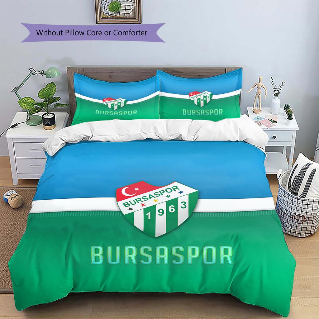 Bursaspor Pattern Bedding Quilt Set Home Decoration Gift (1 * duvet cover + 2 * pillowcase without core)
