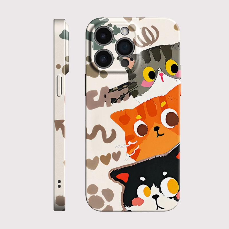 Cute Fat Cat Phone Case for Samsung Galaxy S20 S21 S22 S23 S24 S25 FE Plus Note20 Ultra 4G 5G Glossy Film Hard PC Cover