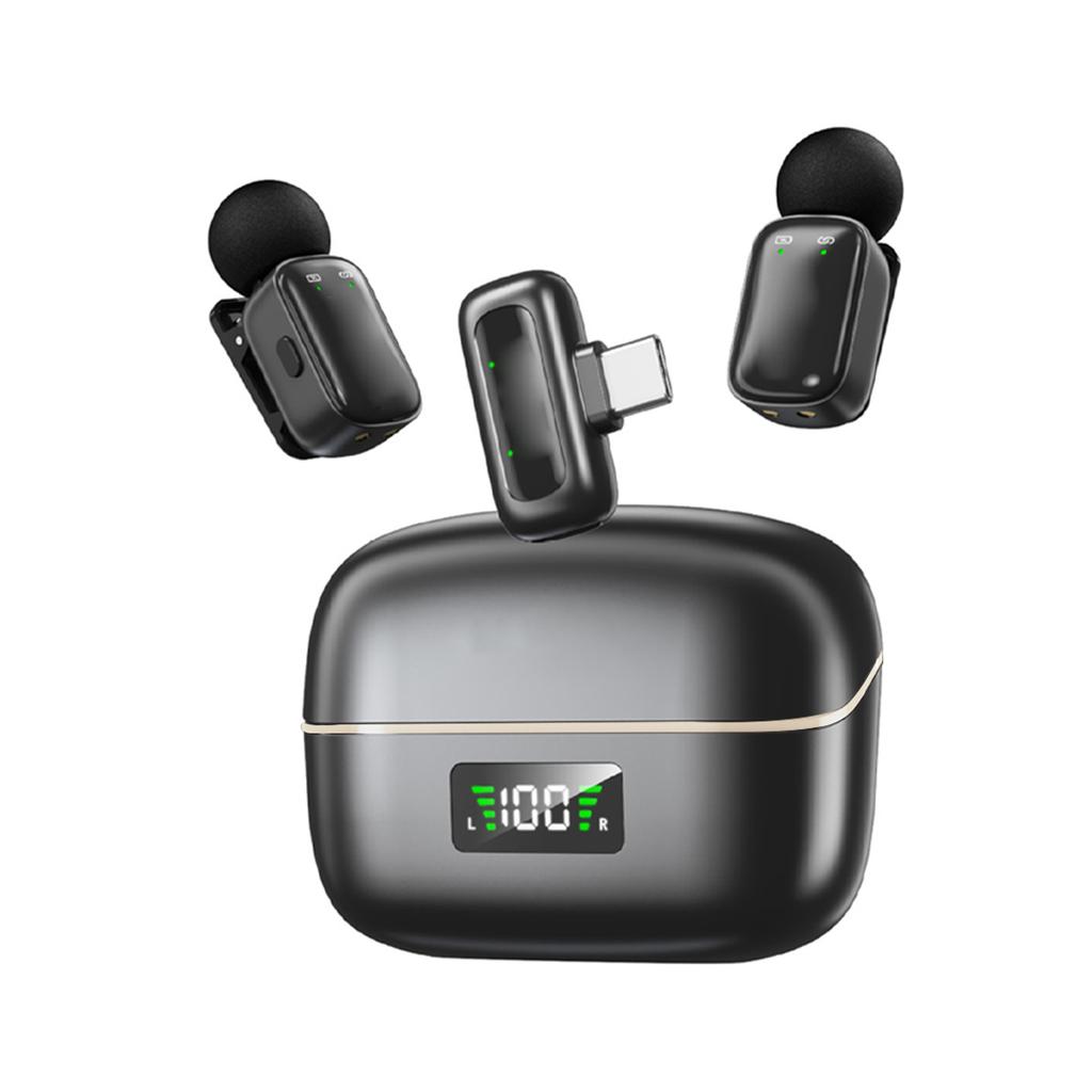 Wireless Lavalier Microphone AI Noise Reduction AI Voice Changer Mic for Video Recording