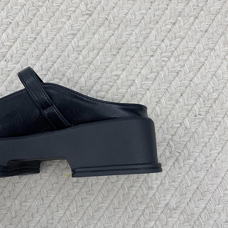 Fashion Slippers Casual Cover Toe Women's Shoes With Platform Pantofle Slides Luxury 2025 Square Mary Janes Square Toe Slippers Casual F