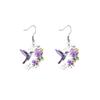 Fashionable Hummingbird Floral Dangle Earrings In Acrylic Materials Ideal for Daily Use and Special Occasions