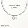 Stainless Steel Link Chain Necklace 18K Gold Plated Sparkling Crystal Pendants Adjustable Choker Style Trendy Daily Wear