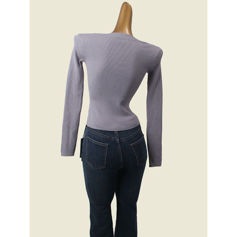 2024u Collar Sweater Women's Winter Long Sleeve Inner Thread Inner Match Sexy Silm Bottoming Shirt