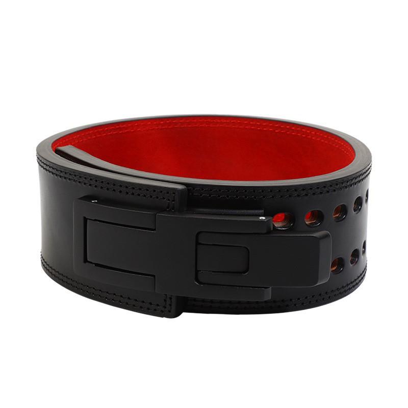

Sports Training Strength Weightlifting Belt Cowhide Fitness Bench Press Squat Quick Buckle Hard Pull Men Women black