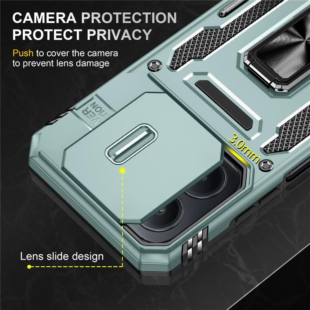 Case for Poco C85 - TPU+PC, Green, With Stand