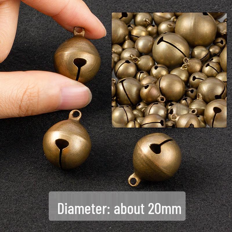 Antiker Bronze Messing Glocken Anhänger für DIY Zubehör - Kleine Weihnachts Kupferglocke