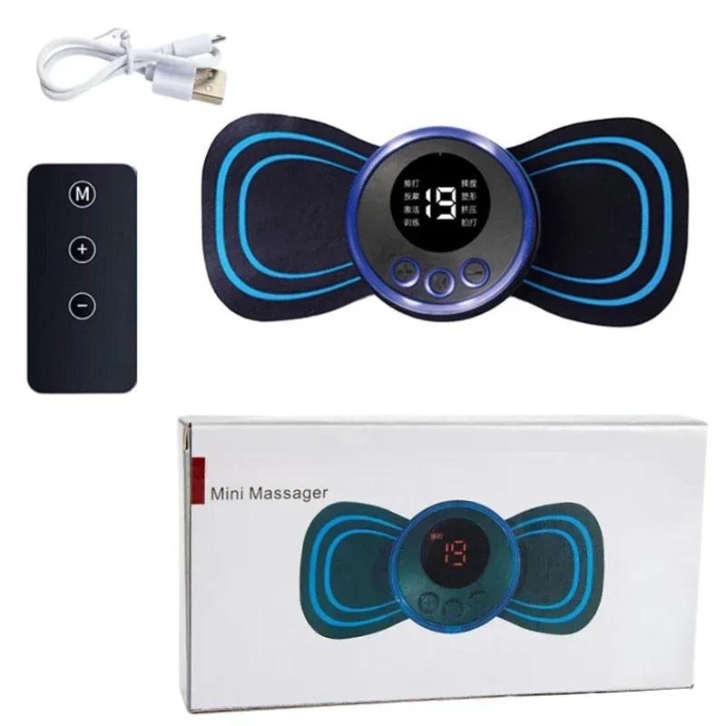 Elektrisches Nackenmassagegerät Mini Zervikales Rückenmuskel-Massagepflaster Stimulator Massageador Matte Tragbare Gelpad-Aufkleber Slim