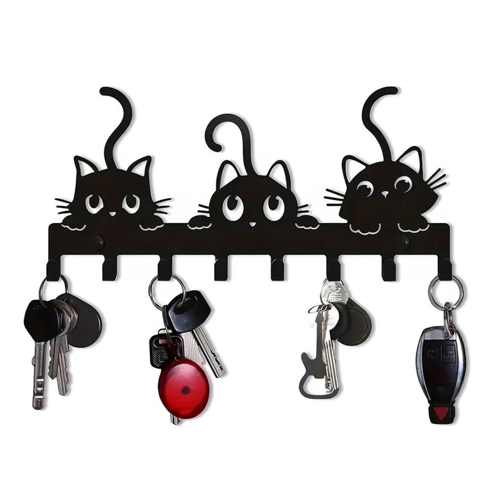 New Metal Key Holder Black Accessories Key Wall Hook with Screws Key Hanger Home Decoration