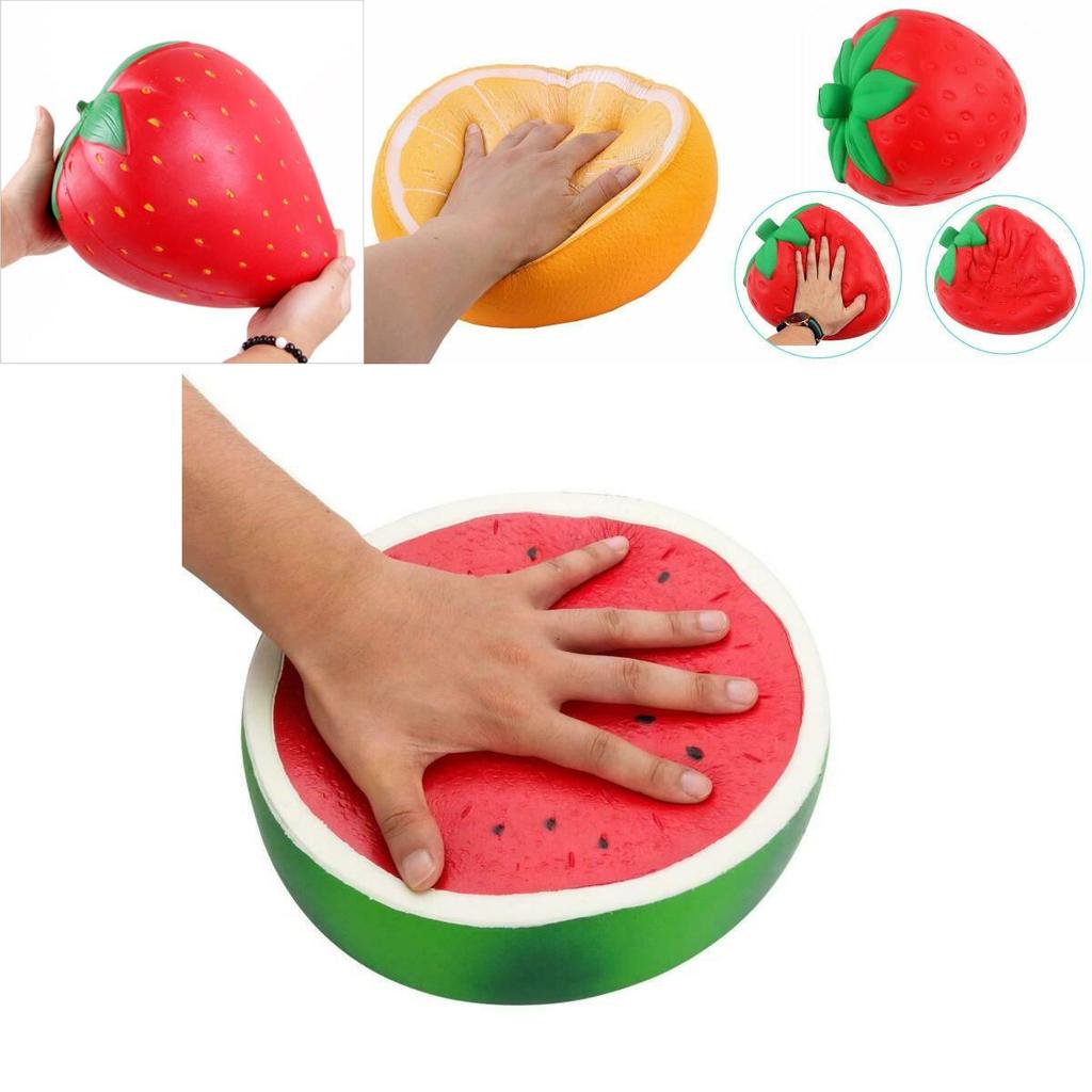 Jumbo Super Riesig Weich Squishy Wassermelone Orange Erdbeere Pfirsich Langsam Aufsteigend Quetschspielzeug