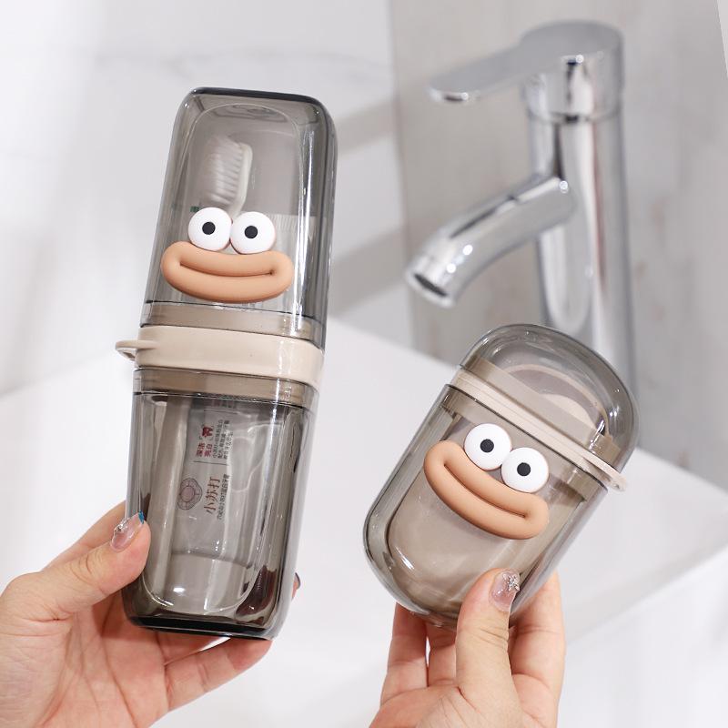

Portable Travel Soap Box And Toothbrush Holder Set Perfect For Camping, Bathroom Accessories світло-сірий колір