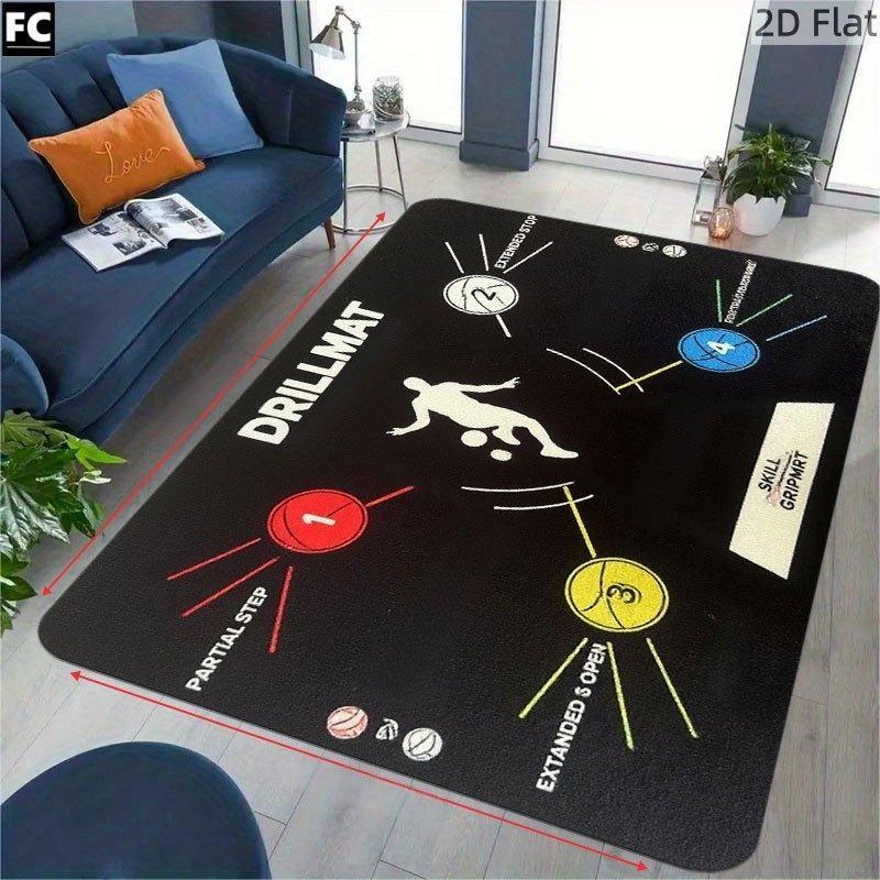 

Black Basketball Training Carpet Mat Rug Home Decoration Skill Practice Floor Mat Player Movement Non Slip Home Bedroom Decor 40X60cm