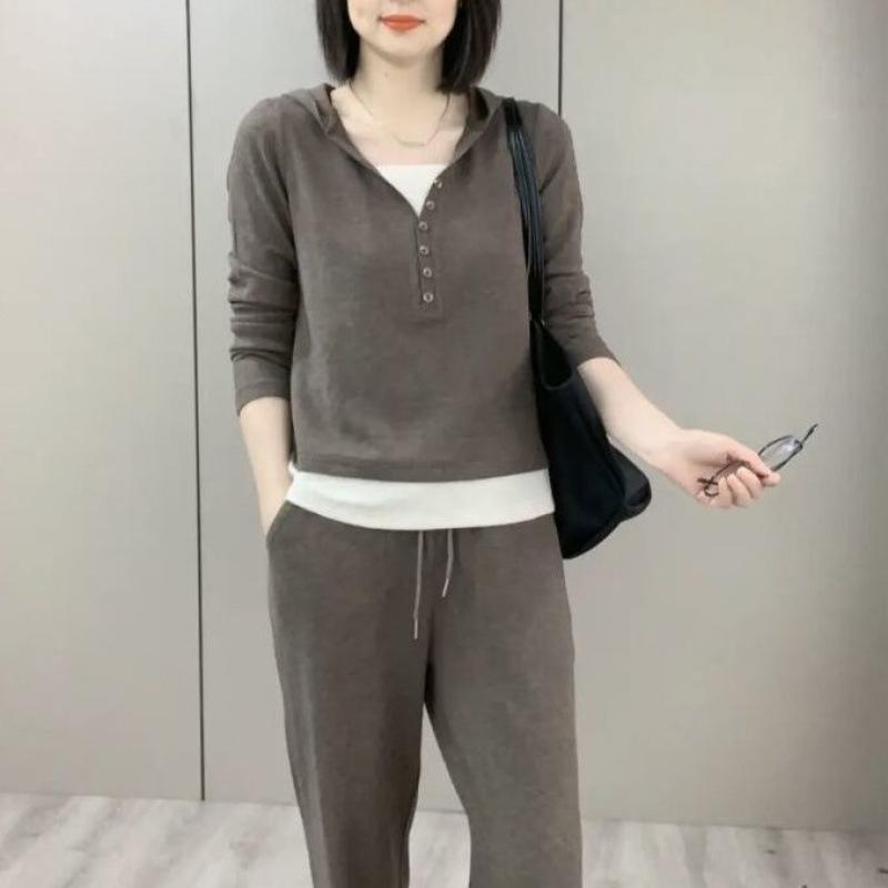 Women s Slimming Hooded Sweatshirt: Long-Sleeved Autumn/Winter Versatile Loose Base Layer XL кофейный