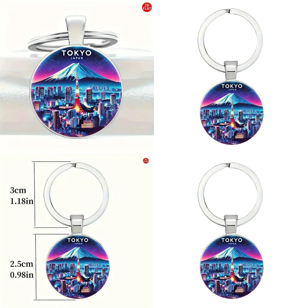 Tokyo Japan Fuji Mountain Jewelry Keyring For Commemorative Gifts