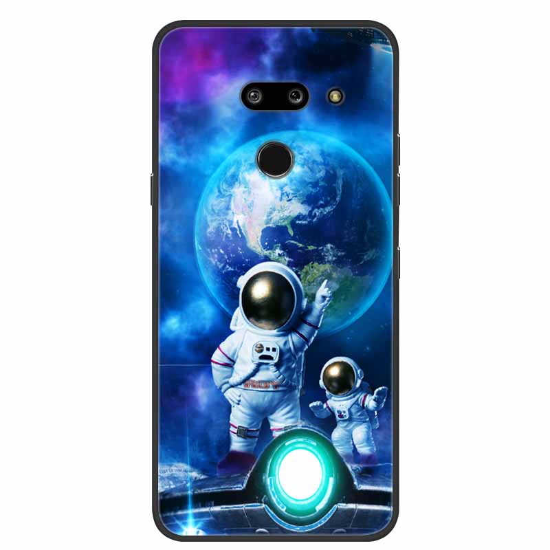 Für LG G8 G8S ThinQ Schwarze Hüllen Weiche Silikon TPU Handyhüllen Für G 8 S 8S ThinQ Luxus Rückabdeckung Funda Cartoon Schale Para Capa