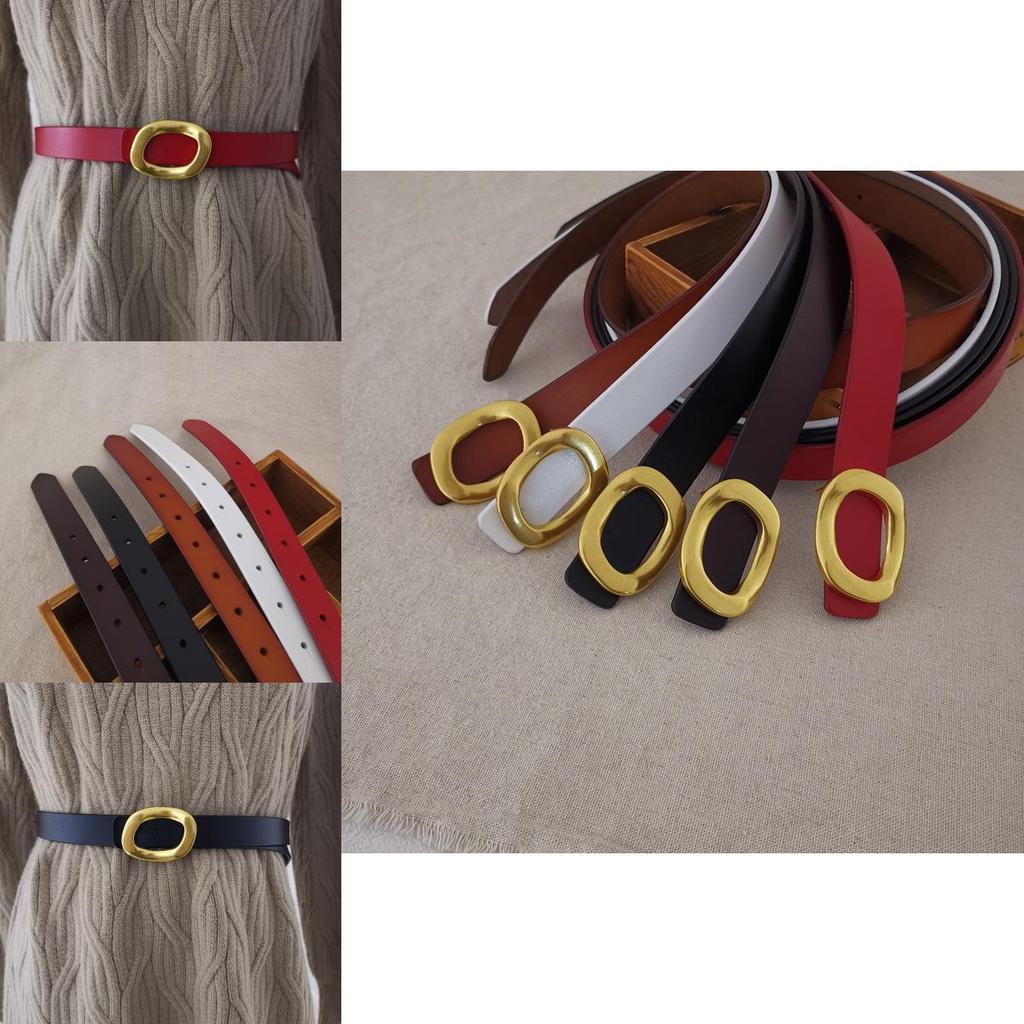 Leather Wide Belt For Women With Metal Snap Buckle For Casual Wear