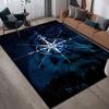 Velvet area carpet weighted crystal velvet 1pc blue compass pattern printed non-slip area carpet suitable for living decoration