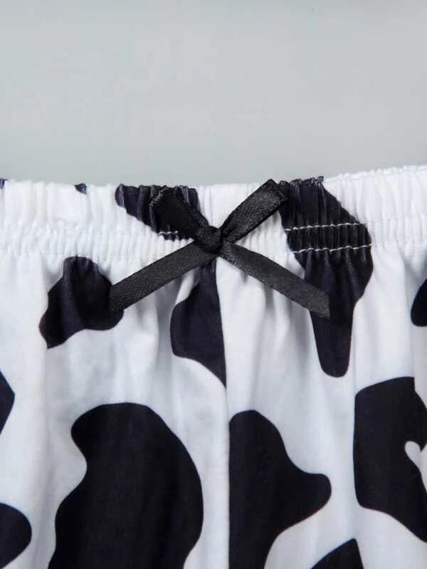 Women's Printed Knit Vest & Camisole Pajama Set - Comfortable & Stylish