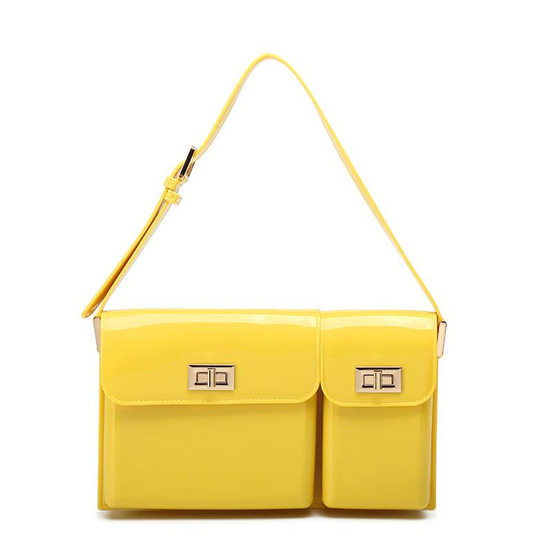 

Новые модные женские сумки через плечо, разделенная сумка, прочная, легко моющаяся, для отдыха, маленькая квадратная сумка из ПВХ, желе, сумка через плечо