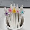 5Pcs/set 0.5mm Black Ink Ballpoint Pen Set, Cute Flower Quick-Dry Writing Pen, Creative Stationery Set, Suitable for Daily Office Use, Gift Set