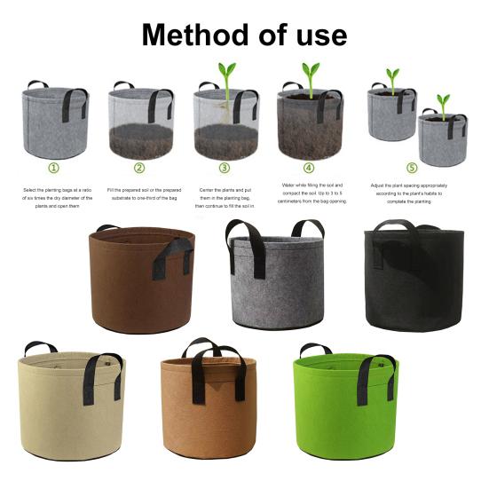 5-galonowa torba do uprawy Włóknina Oddychający doniczka ogrodowa do torby z uchwytami Do wewnątrz i na zewnątrz