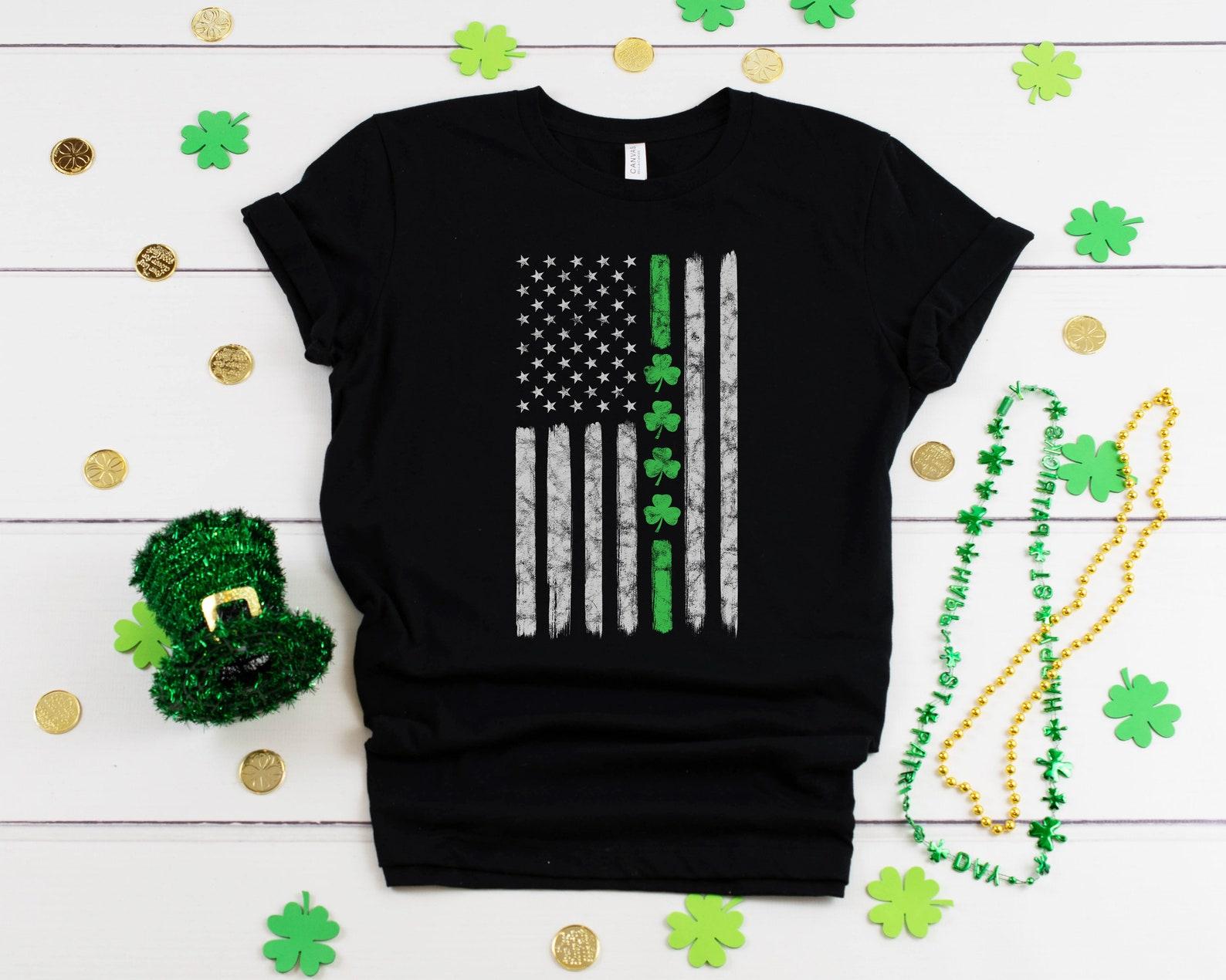 Irish American Flag Shamrock Shirt | Ireland USA St. Patricks Day Outfit | T-Shirt | T-shirt | T-shirt |T-shirt | Kids Children Gift 3XL