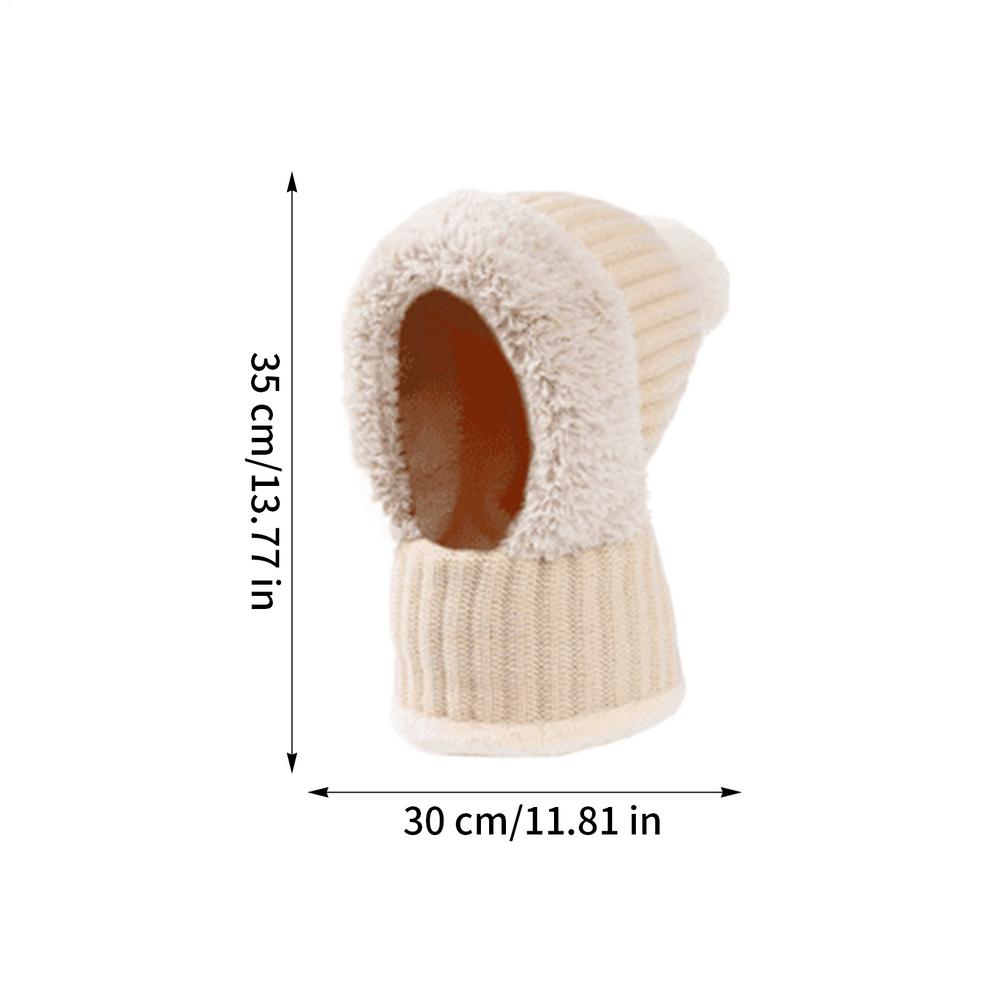 Knit Beanie Windproof Beanie With Neck Gaiter Fleece Lining Cute Hats For Women With Ear Flaps For Cold Weather Autumn Hiking