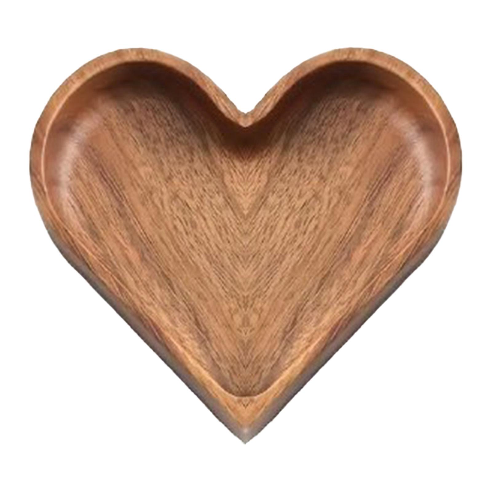 

Solid Wood Tray Creative Heart Shaped Walnut Tray For Nuts Fruits Candies Desserts Snacks Jewelry Accessory Home Storage Tray коричневый