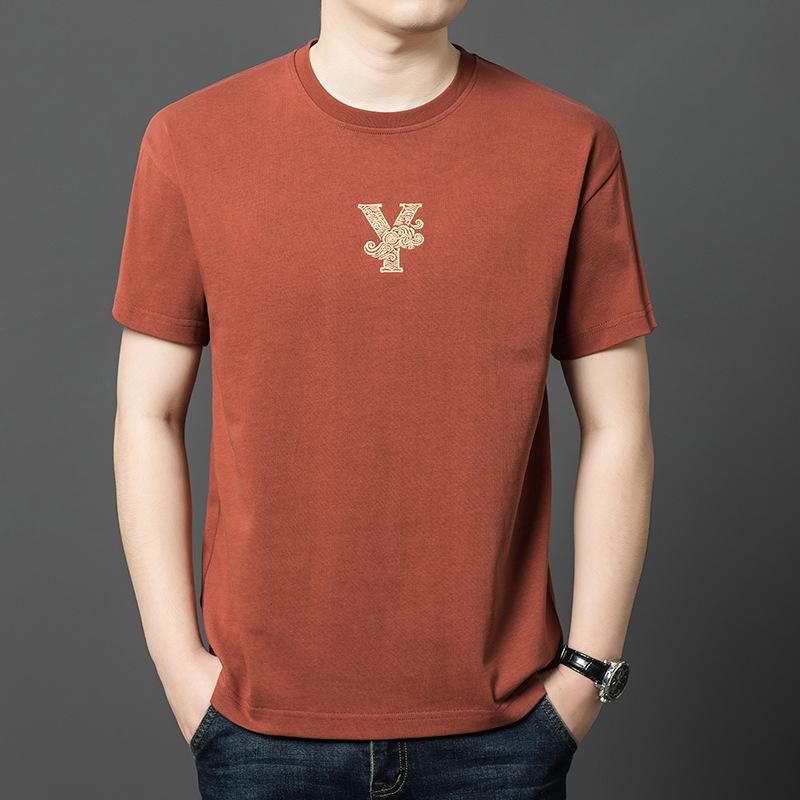 

Новая летняя мужская толстовка, модная повседневная футболка с вышивкой и круглым вырезом, с короткими рукавами, спортивная тонкая нижняя рубашка XXXL