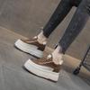 2026 Spring White Platform Wedge Shoes - Hidden Heel Casual Women's Sneakers with Thick Sole and Velvet Style