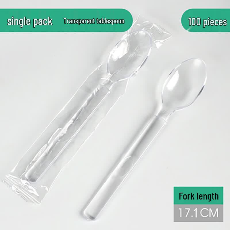 Hanyou Individually Wrapped Clear Plastic Spoons