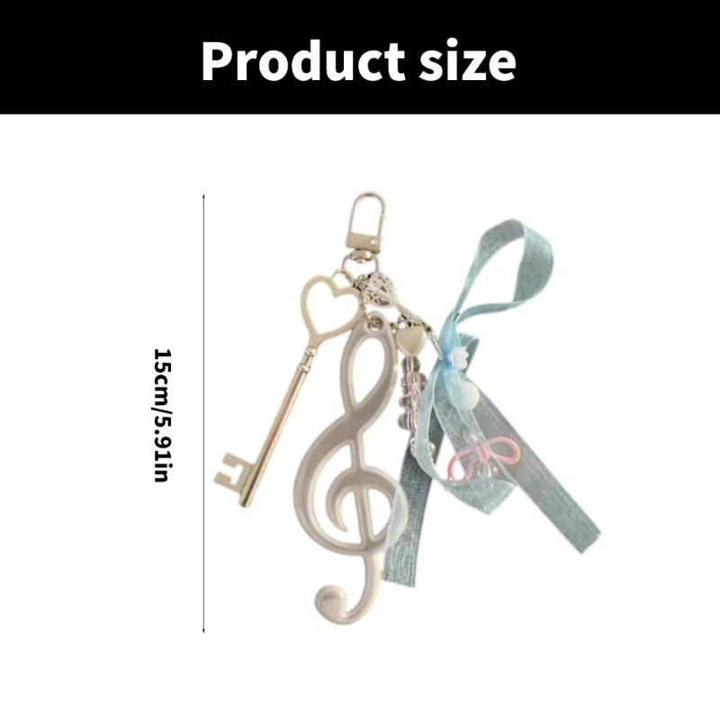 1 Piece Creative Key Ornament Bag Pendant Resin Bowknot Note Keychain For Youthful Adults And Music Enthusiasts Present
