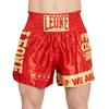 Leone 1947 DNA Shorts, Unisex Muay Thai/Kickboxing Shorts, Satin Fabric with Elastic Waist (Size Small), Red/Gold, AB966 [Authentic]