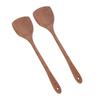 2pcs Wooden Spatula Household Hanging Long Handle Flat Wooden Spatula for Mixing and Turning38.5cm   15.2in