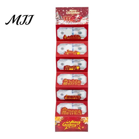Christmas Gift Giving Supplies Money Card Holder with 6 Slots, Santa/Elk/Tree Theme Cash Box for Santa Claus Bills And Cards, Festive Cardboard