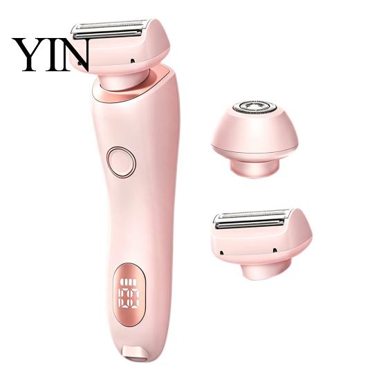 Body Hair Grooming Tool Women Electric Shaver with 2 Heads, Bikini Trimmer Razor LED Display, Removal Epilator for Face Eyebrow Underarms Legs