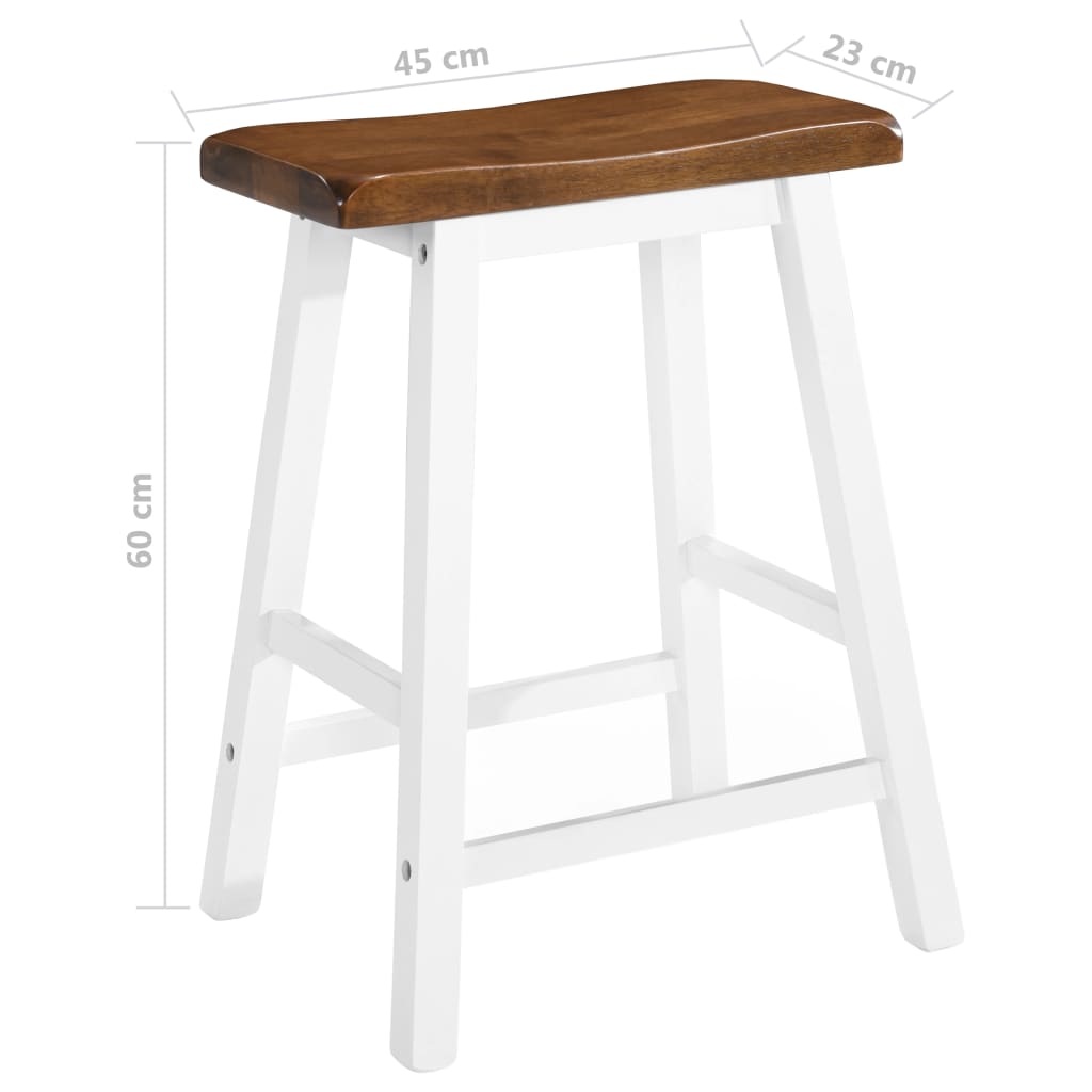 Vidaxl Bar Stools, 2 Pcs., Solid Wood