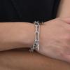 Hip Hop Stainless Steel Bracelets for Men Boys,Two Layers Adjustable Stacked Wristband,Trendy Jewelry Gifts
