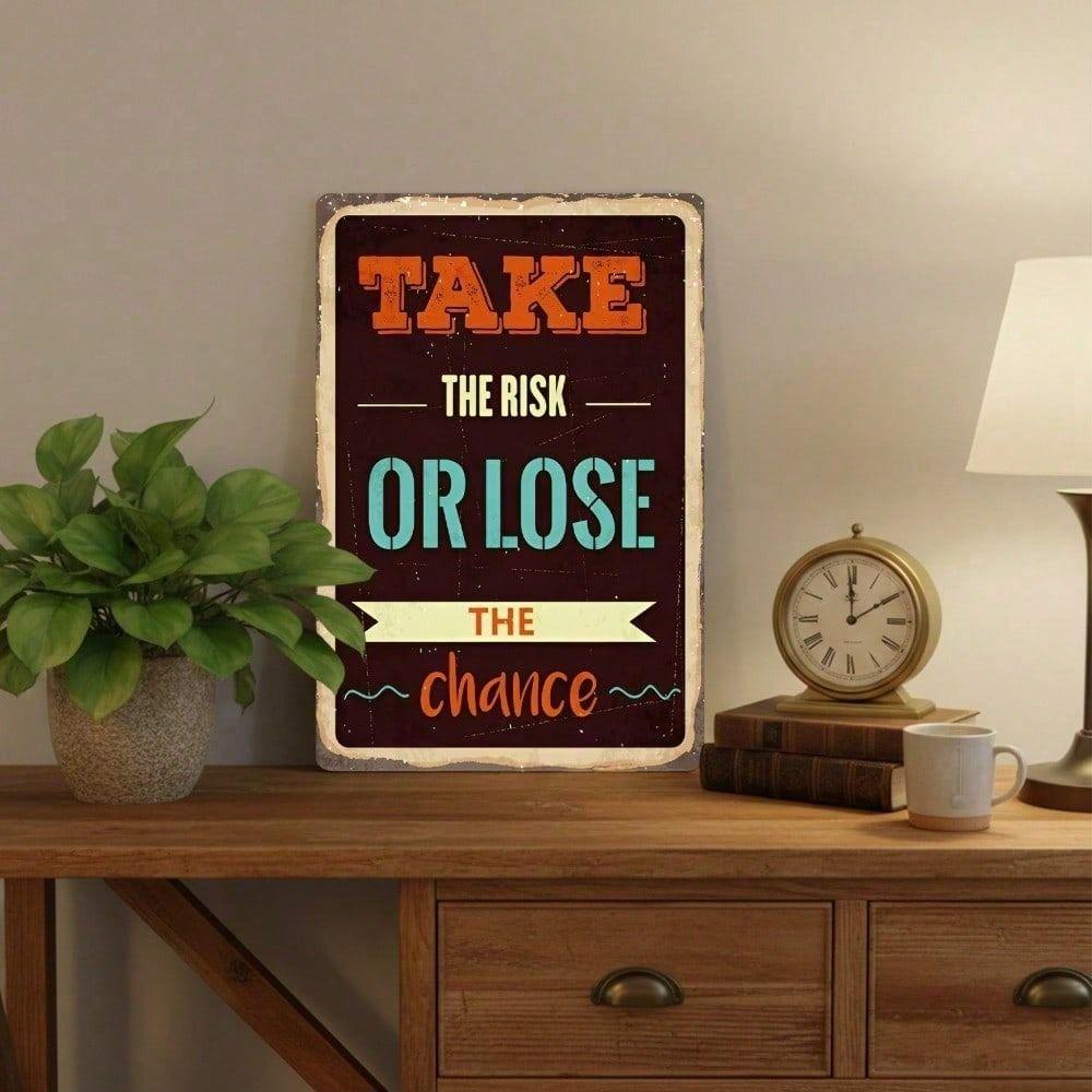 

Vintage Risk or Miss Chance Metal Poster for Bar Garage