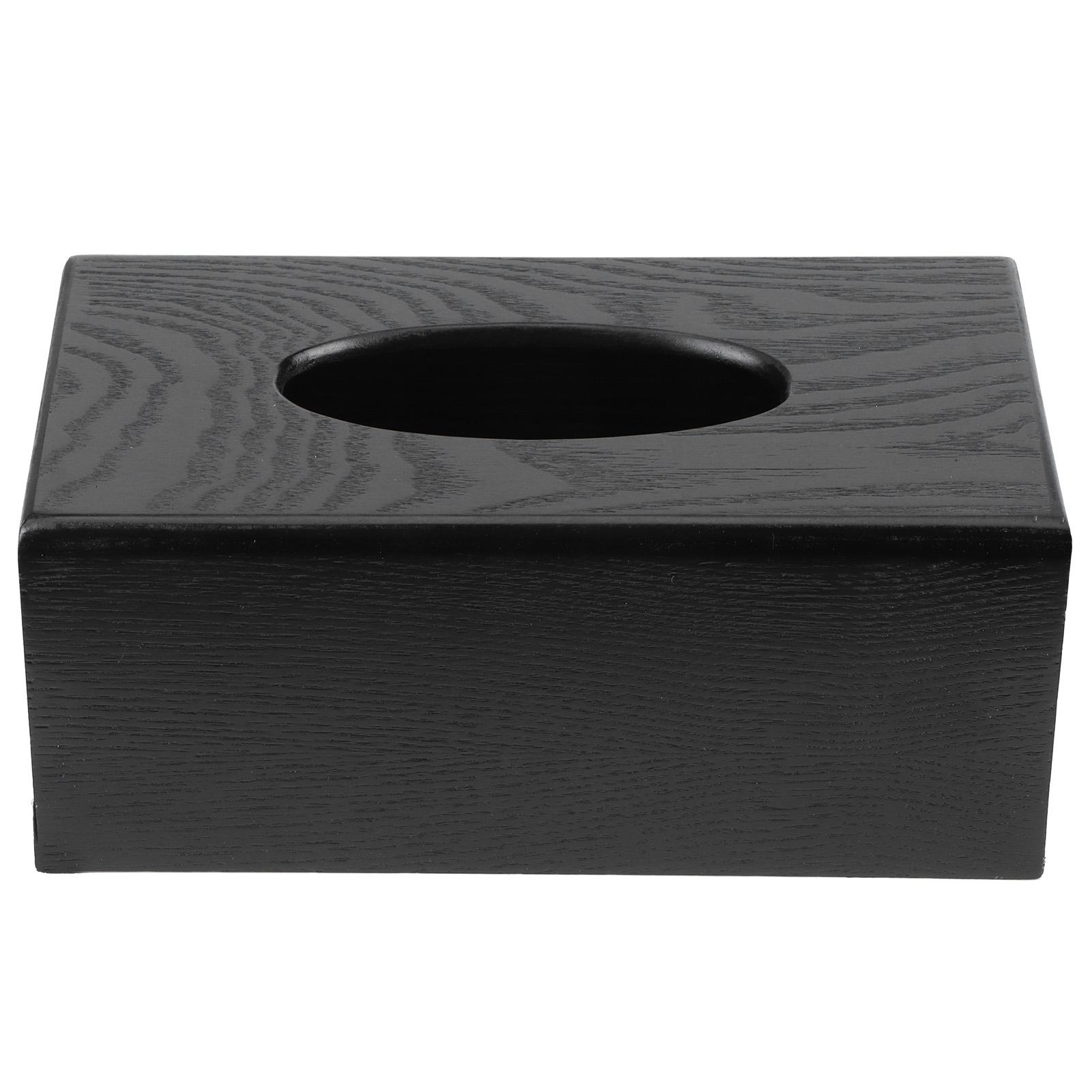 

Black Wooden Tissue Box Napkin Case Elegant Style Tissue Holder for Home Hotel Living Room
