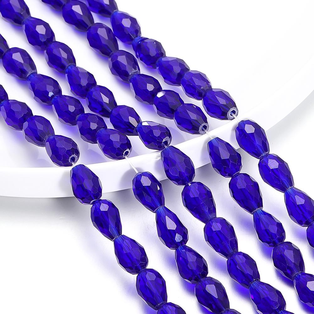 1 Strand 6-12mm Spacer Water Drop Shaped Beads AB Shine Glass Drop Pendant for DIY Earing Bracelet Jewelry Making Accessories
