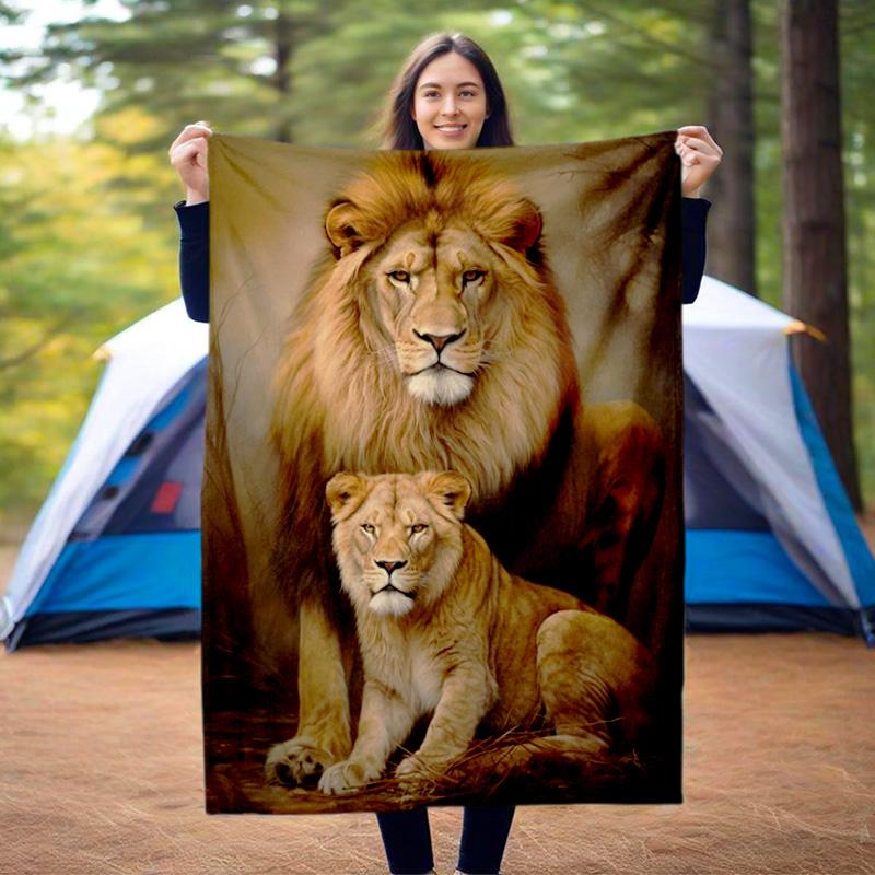 1pc Wolf Pattern Blanket, All Season Lightweight Home Office Outdoor Nap Multifunctional Blanket