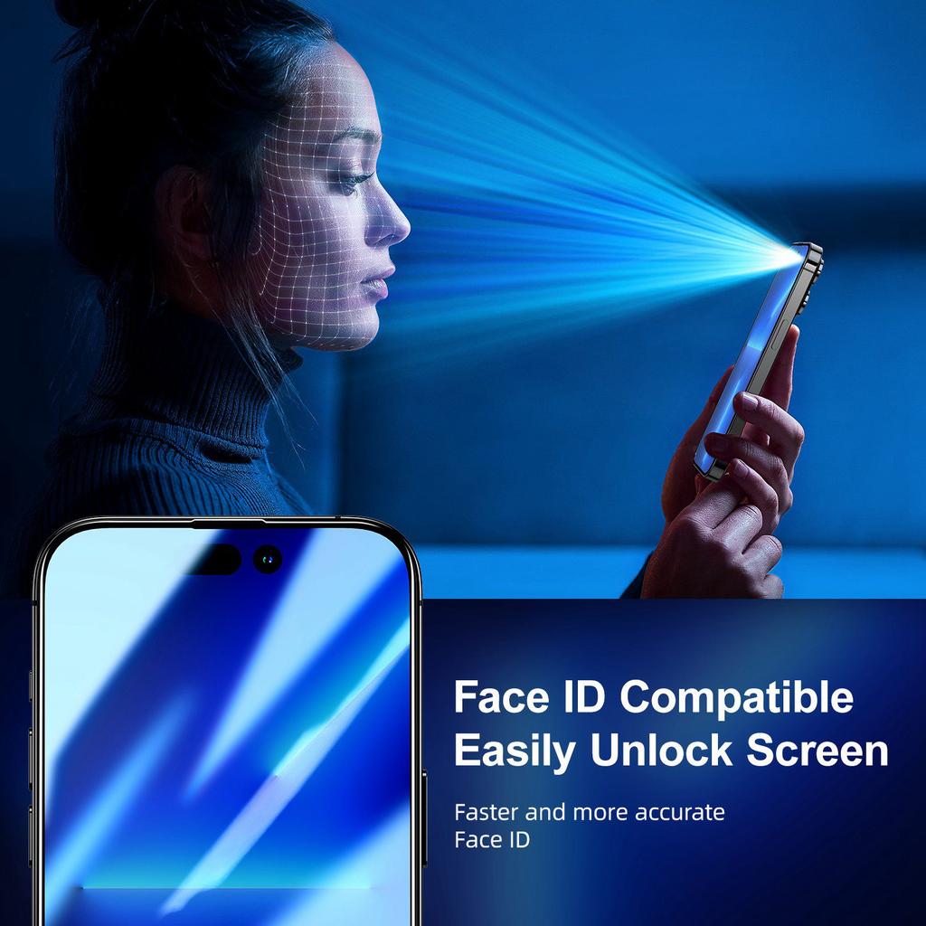 JOYROOM JR-P03 Silk Printing Screen Protector for iPhone 14 Plus,Anti-Spy Full Covering Anti-scratch Tempered Glass Film