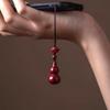 Cinnabar Charm USB Flash Drive Pendant with Purple-Gold Sand, Coin Purse, and Keychain Attachment