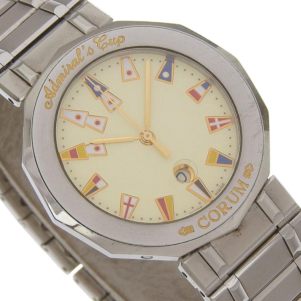 CORUM Admirals cup Watches 99.810.20 V550 IvoryDial Stainless Steel Quartz Analog display unisex Used
