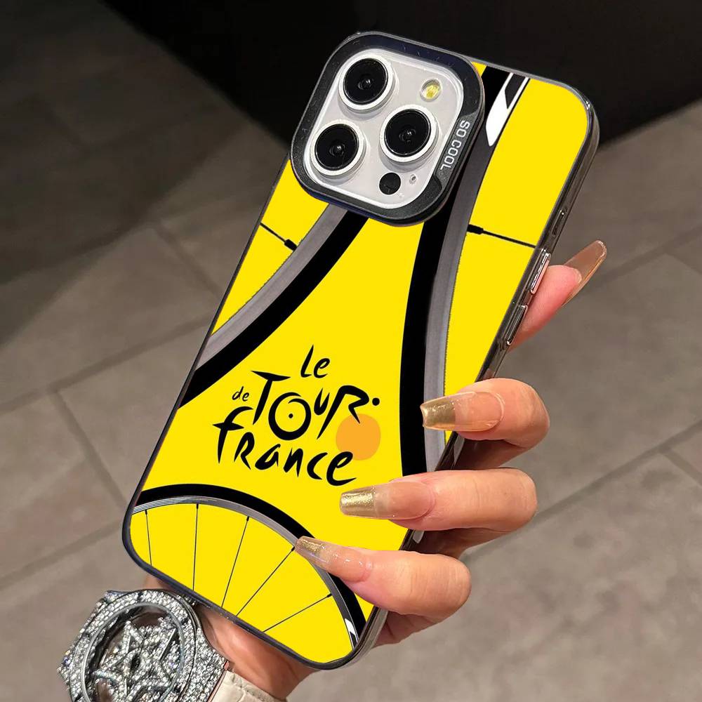 Tour De F-France Bicycle  Phone Case For iPhone 17,16,15,14,13,12,11 Plus,Pro Max,XS,Colorful Silver Phone case Funda Cover iPhone15pro