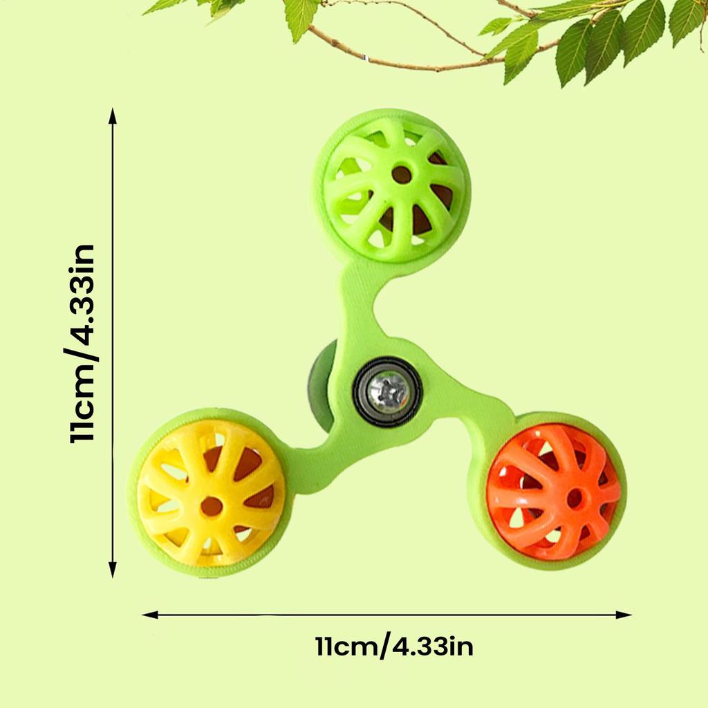 Bird Toys Fun Rotating Windmill with 3 Bells Bird Cage Toys for Parakeet Conure Cockatiel Lovebird Enrichment Play Chewing Toy