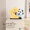 Kung Fu Panda Themed Desktop Clock Wooden Decorative Table Living Room Kids Cartoon Style Analog Timepiece