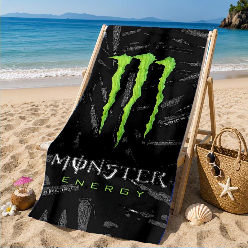 Monster Drink Beach Towel, Super Soft Microfiber, Perfect Gift for Her/Him, Birthday, for Pool, Beach, Travel, Decor Beach Party