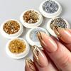 Xiaomi 6pcs Golden Silvery Metallic Nail Foil Flakes Mirror Flakes Foil Paper Glitter Nail Art Sequins Decorations Manicure Accessories